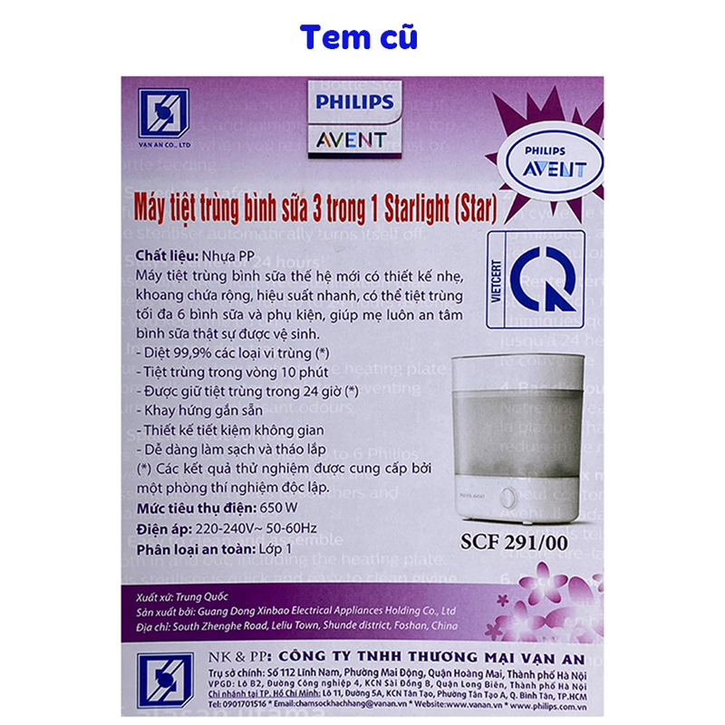 Máy tiệt trùng bình sữa Philips Avent SCF291.00 17